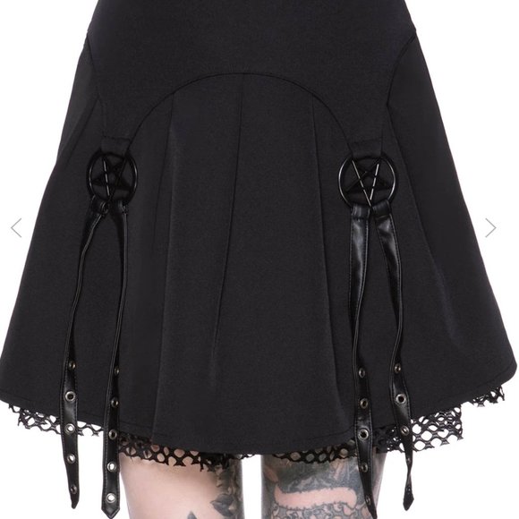 Killstar Dresses & Skirts - Killstar Crucifire Black Strappy Goth Skirt XXL